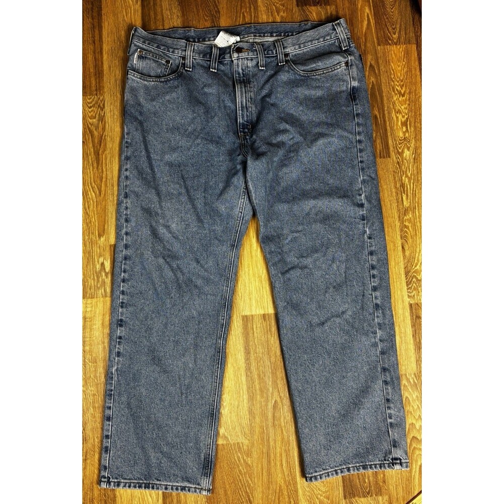 Carhartt Jeans B480 LVB Mens 44x32 Distressed Blue Denim Traditional Fit Work